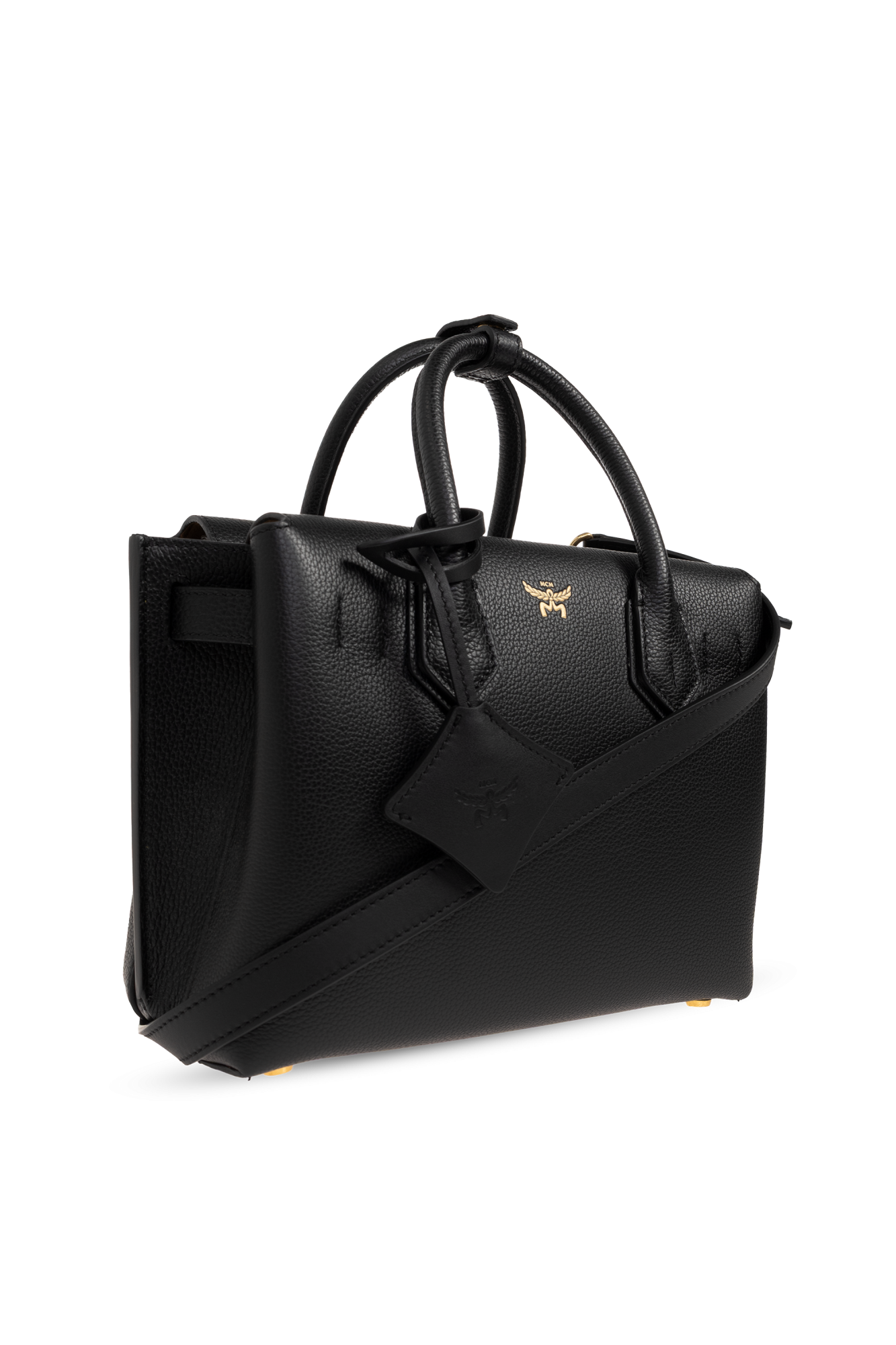MCM Leather handbag with logo | Women's | Vitkac